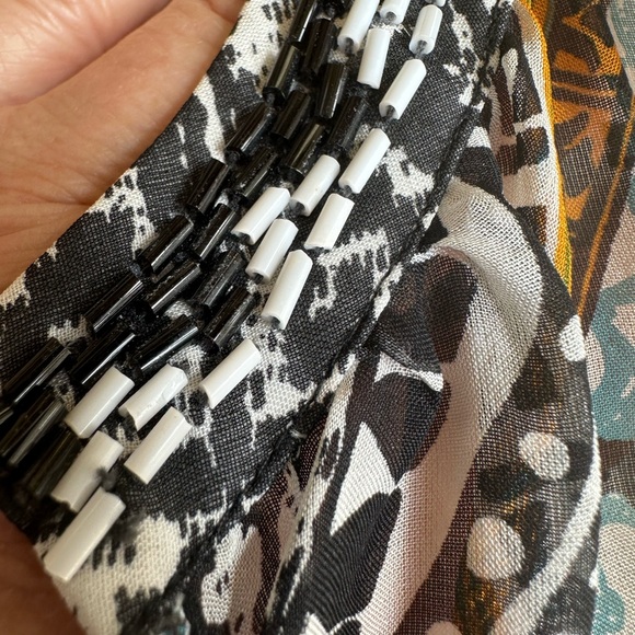 HALE BOB tunic in white, black, blue, & mustard, Small, EUC - Picture 8 of 12